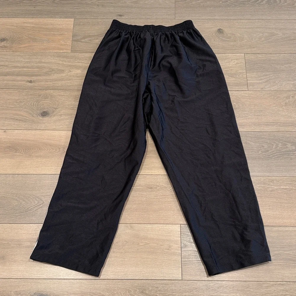 NIKE Black Vintage Tearaway Warm Up Snap Button Wide Leg Track Pants Size XL